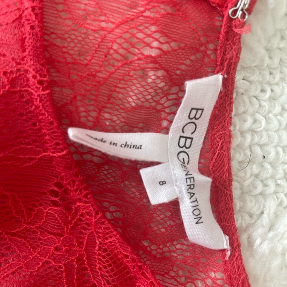 BCBGirls lace coral red dress! Size 8! Worn once - Picture 3 of 5